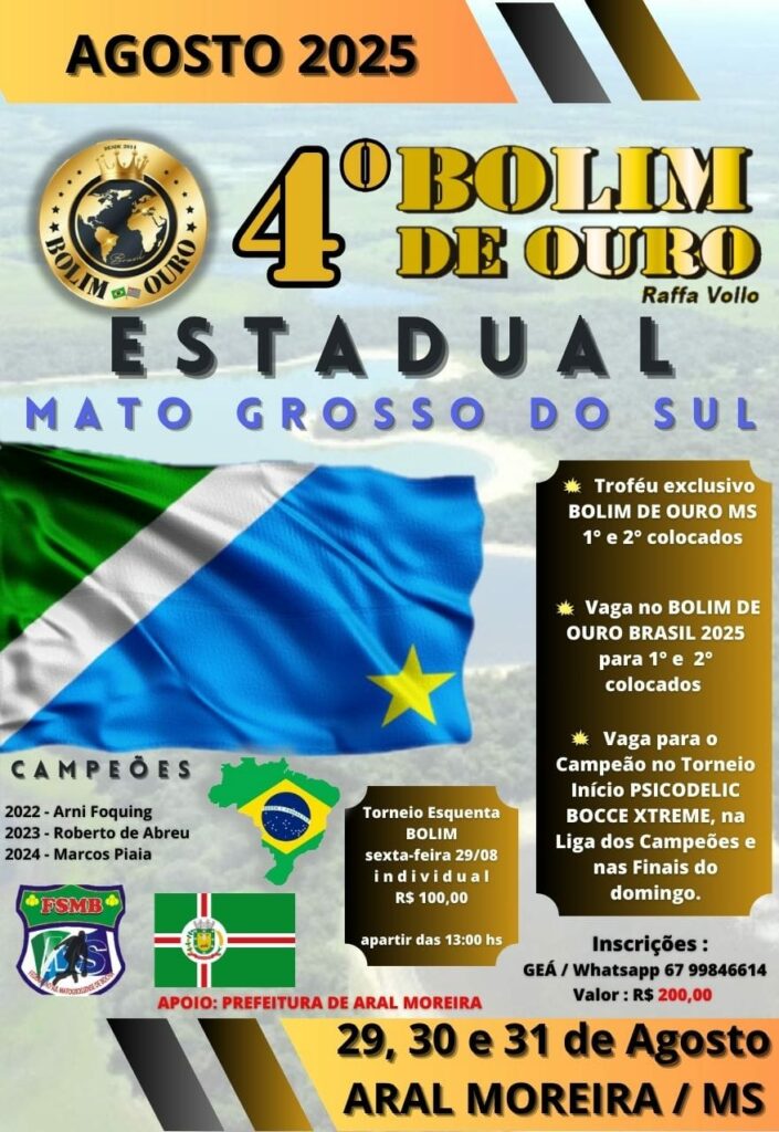 Aral Moreira sedia 4º Bolim de Ouro Estadual de Bocha