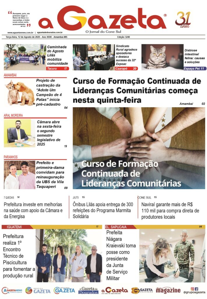 Jornal A Gazeta – Edição de 12 de agosto de 2025