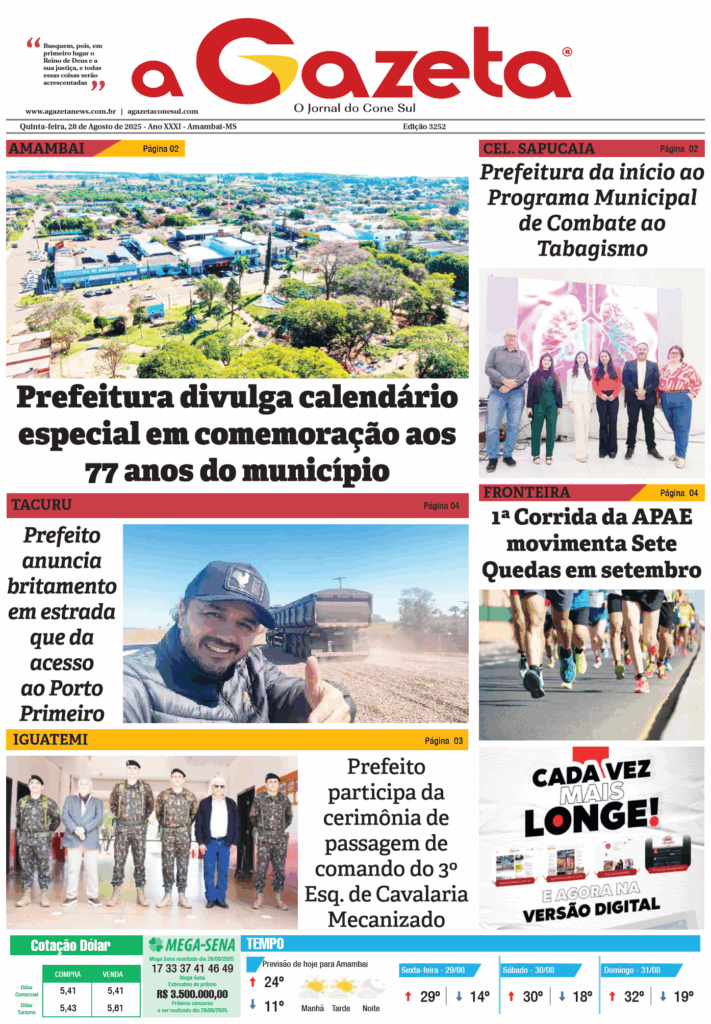 Jornal A Gazeta – Edição de 28 de agosto de 2025