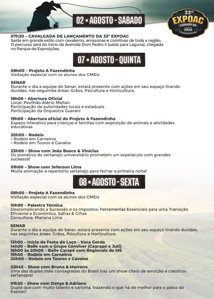 Com a presença e autoridades e representantes do agro, Sindicato Rural abre a 32ª Expoac em Caarapó