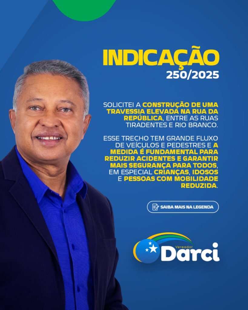 Com foco na segurança no trânsito vereador Darci pede travessia elevada em ponto estratégico em Amambai Com foco na segurança no trânsito vereador Darci pede travessia elevada em ponto estratégico em Amambai