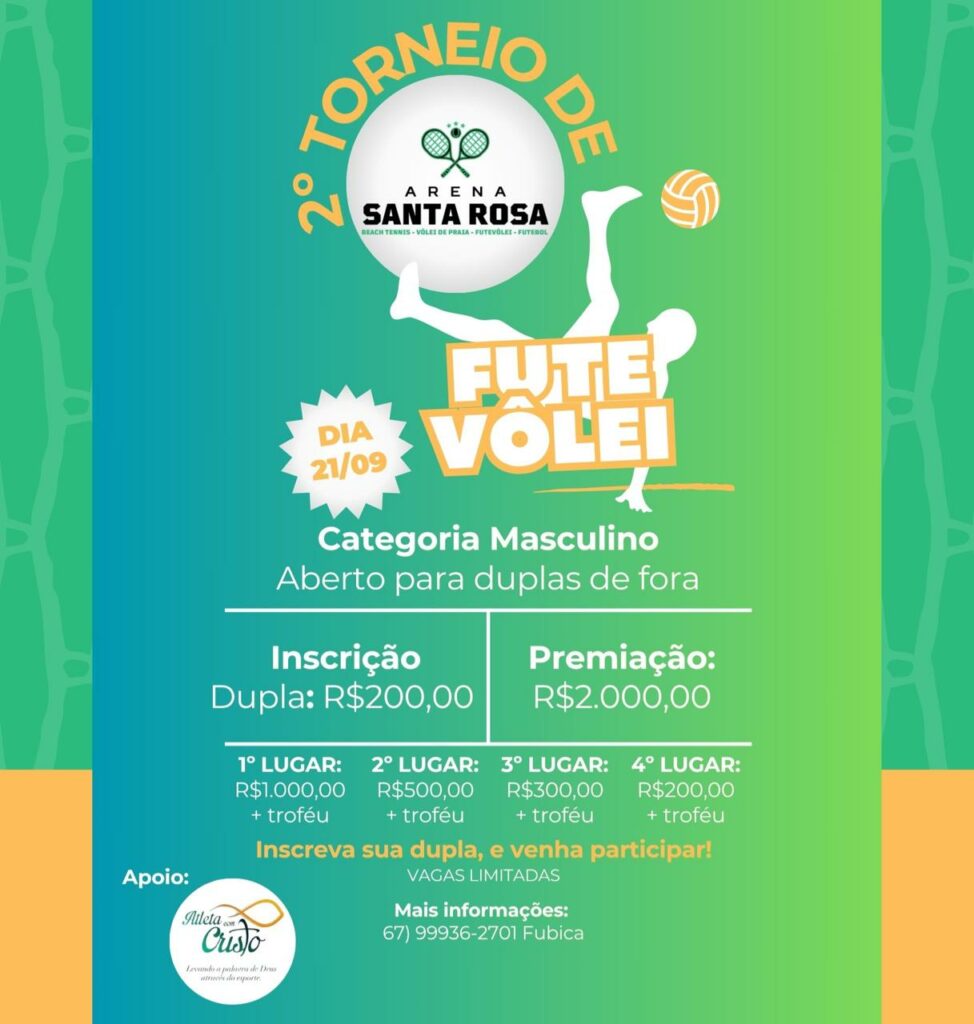Maior torneio de futevôlei da história de Amambai acontece neste domingo na Arena Santa Rosa