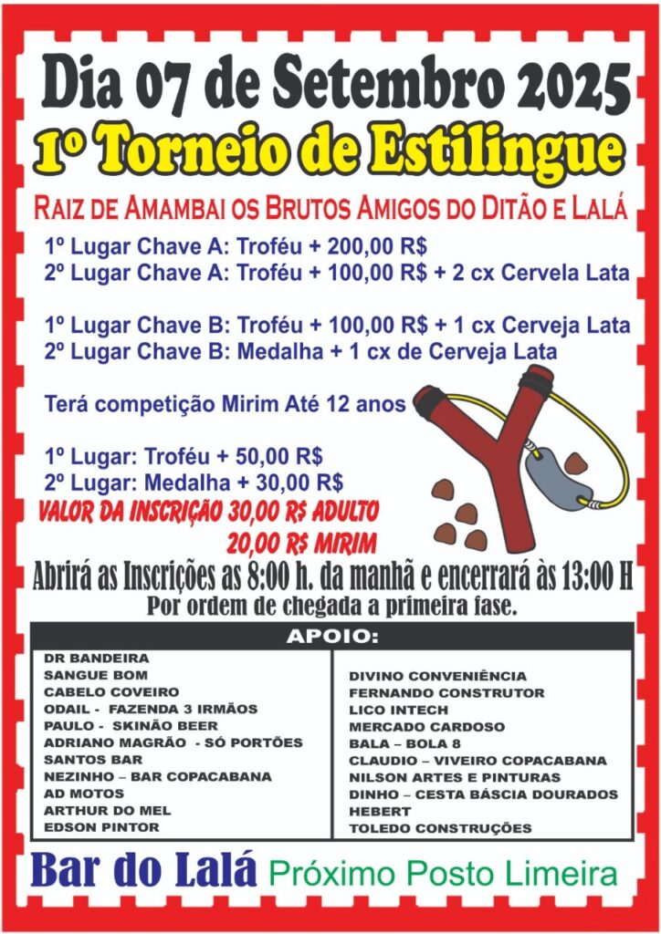 1º Torneio de Estilingue será realizado neste domingo (7) em Amambai 1º Torneio de Estilingue será realizado neste domingo (7) em Amambai