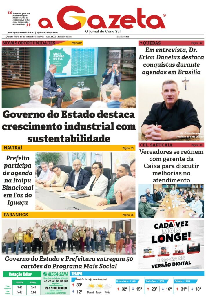 Jornal A Gazeta – Edição de 10 de setembro de 2025