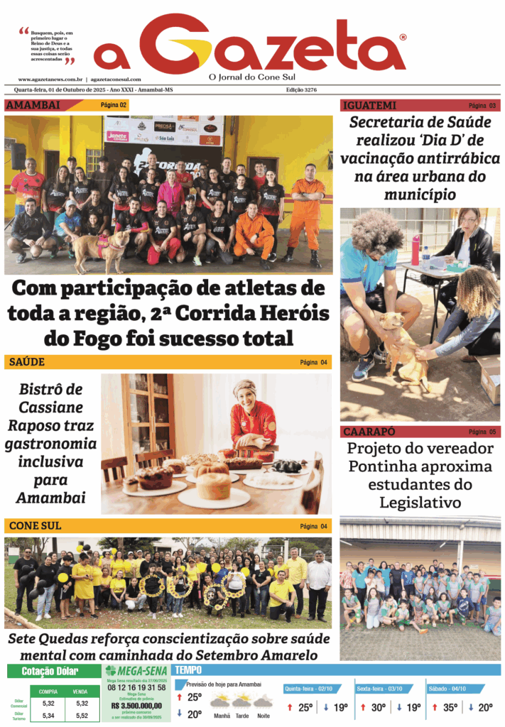 Jornal A Gazeta – Edição de 01 de outubro de 2025