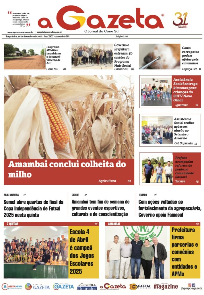 Jornal A Gazeta – Edição de 16 de setembro de 2025