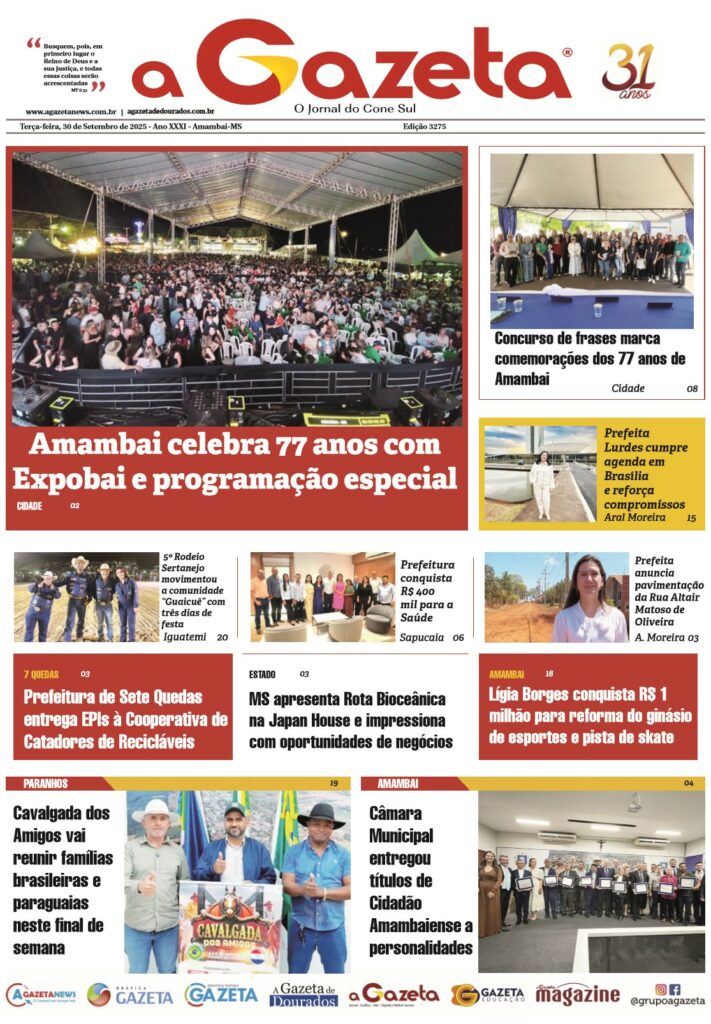 Jornal A Gazeta – Edição de 30 de setembro de 2025