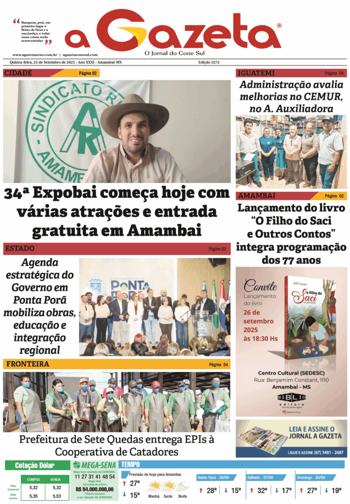 Jornal A Gazeta – Edição de 25 de setembro de 2025