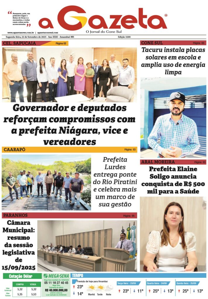 Jornal A Gazeta – Edição de 22 de setembro de 2025