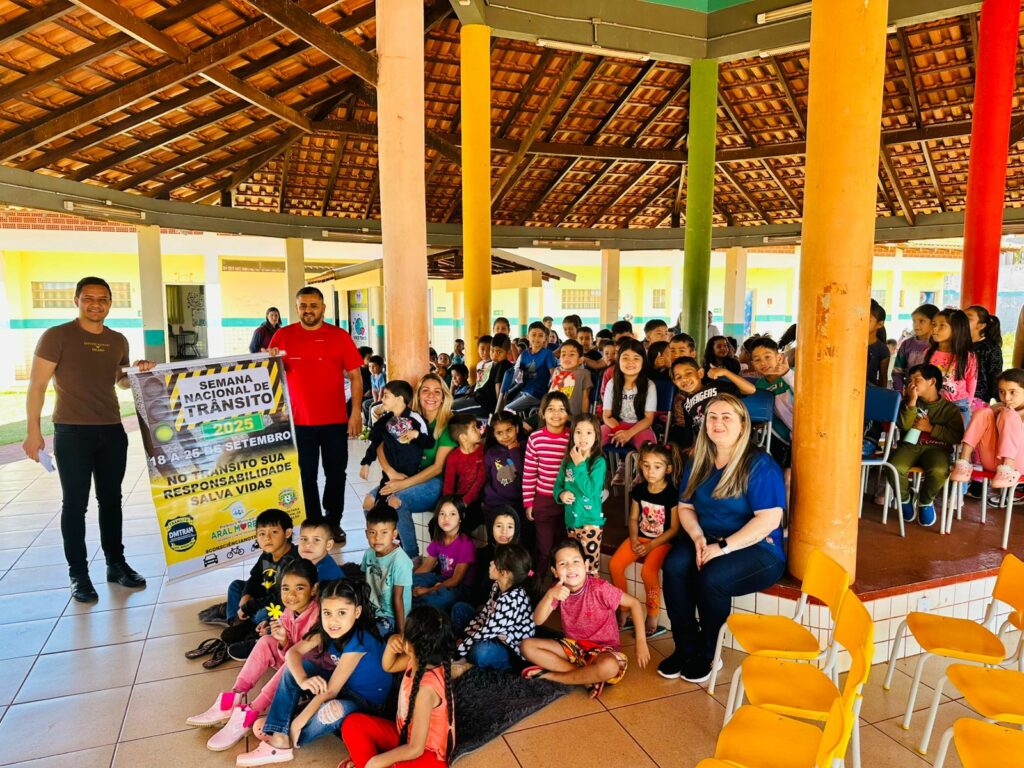 Aral Moreira: DMTRAM promove ação alusiva à Semana Nacional do Trânsito na Escola Municipal Aracy Wider