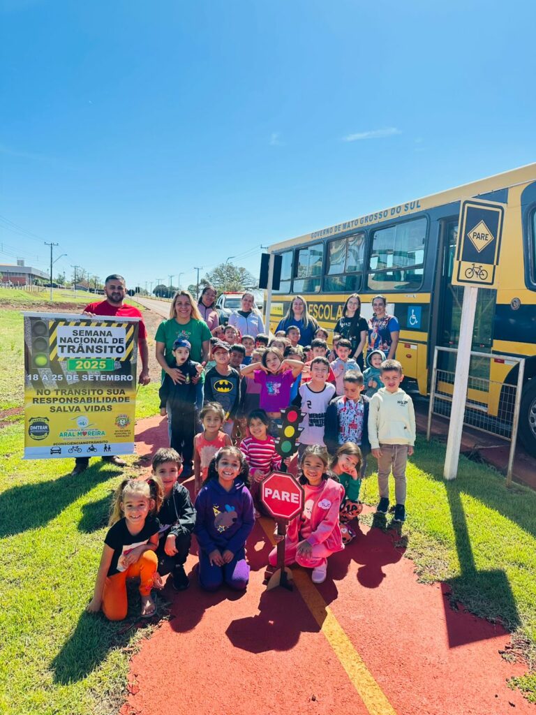 Aral Moreira: DMTRAM promove ação alusiva à Semana Nacional do Trânsito na Escola Municipal Aracy Wider