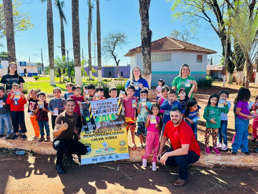 Aral Moreira: DMTRAM promove ação alusiva à Semana Nacional do Trânsito na Escola Municipal Aracy Wider