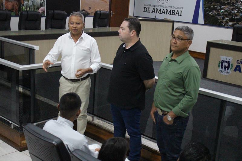 Vereadores Darci e Jota Roberto recepcionam deputados Rodolfo Nogueira e Zé Teixeira em Amambai