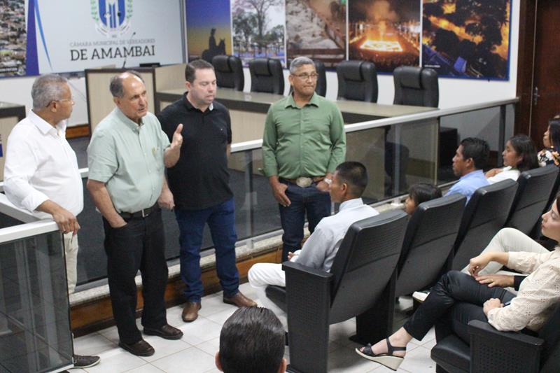 Vereadores Darci e Jota Roberto recepcionam deputados Rodolfo Nogueira e Zé Teixeira em Amambai