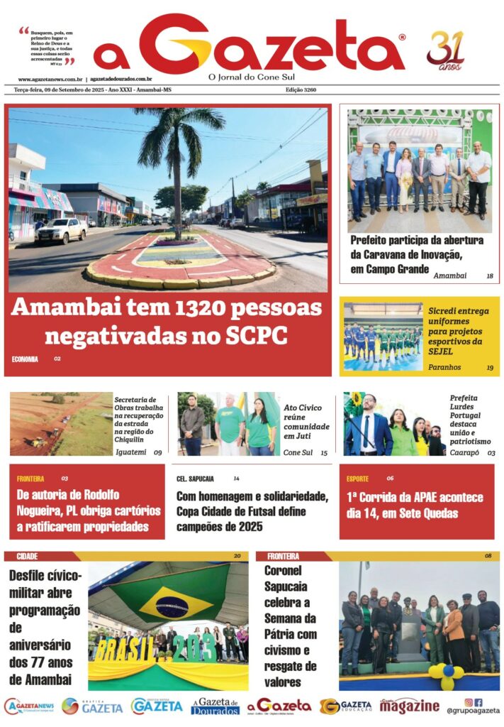 Jornal A Gazeta – Edição de 09 de setembro de 2025