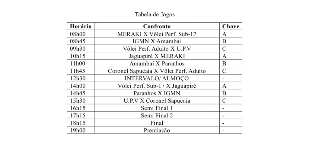Torneio regional de vôlei masculino movimenta Tacuru neste domingo Torneio regional de vôlei masculino movimenta Tacuru neste domingo
