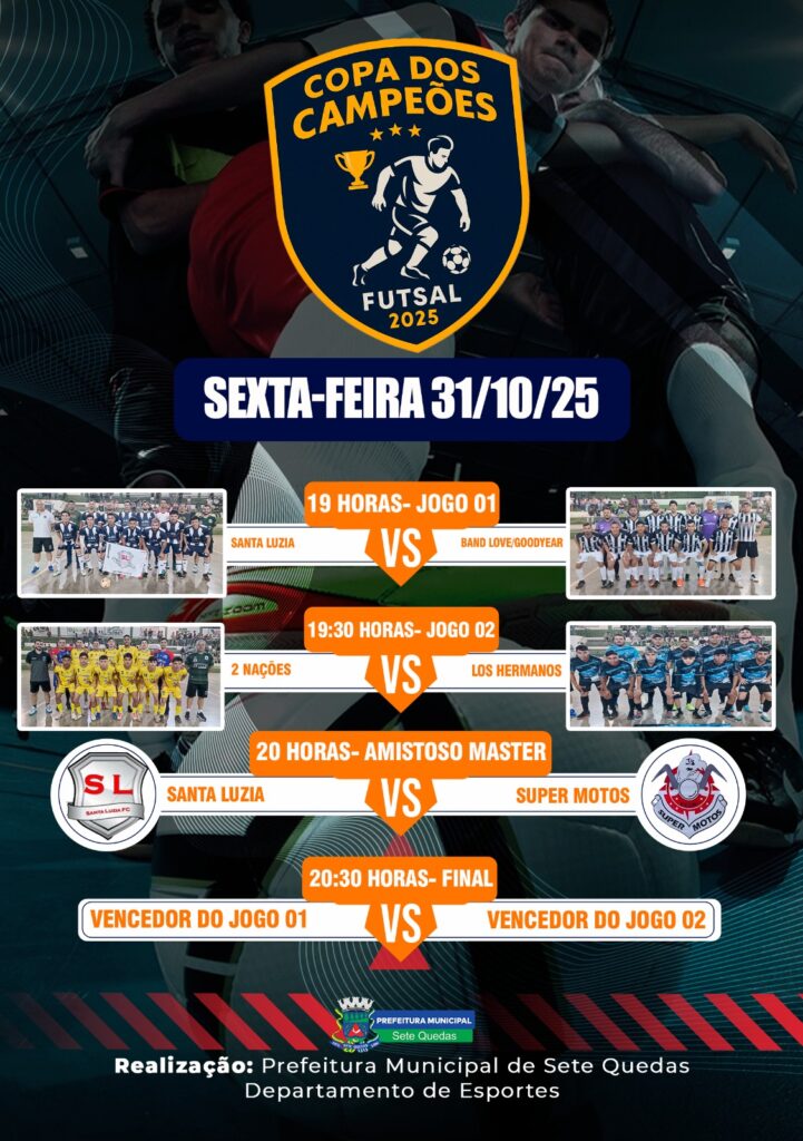 Copa dos Campeões de Futsal acontece hoje a noite em Sete Quedas