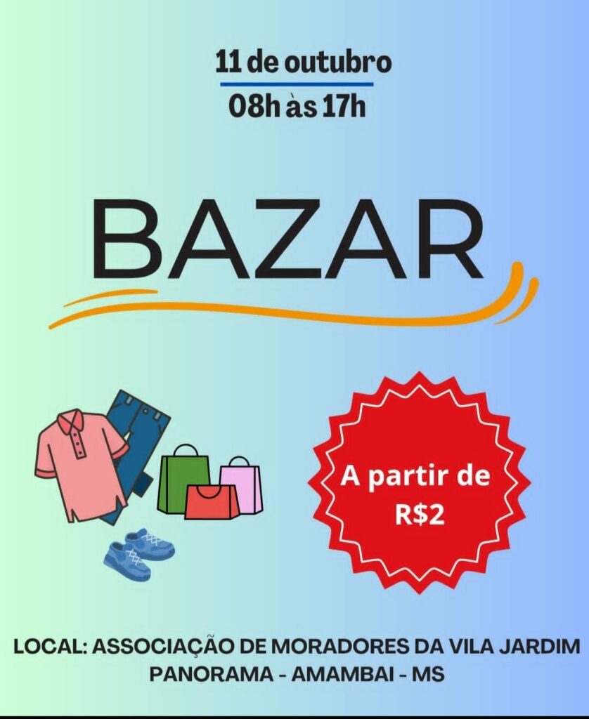 Amambai: Vila Jardim Panorama terá dois dias de ação com bazar e festa das crianças
