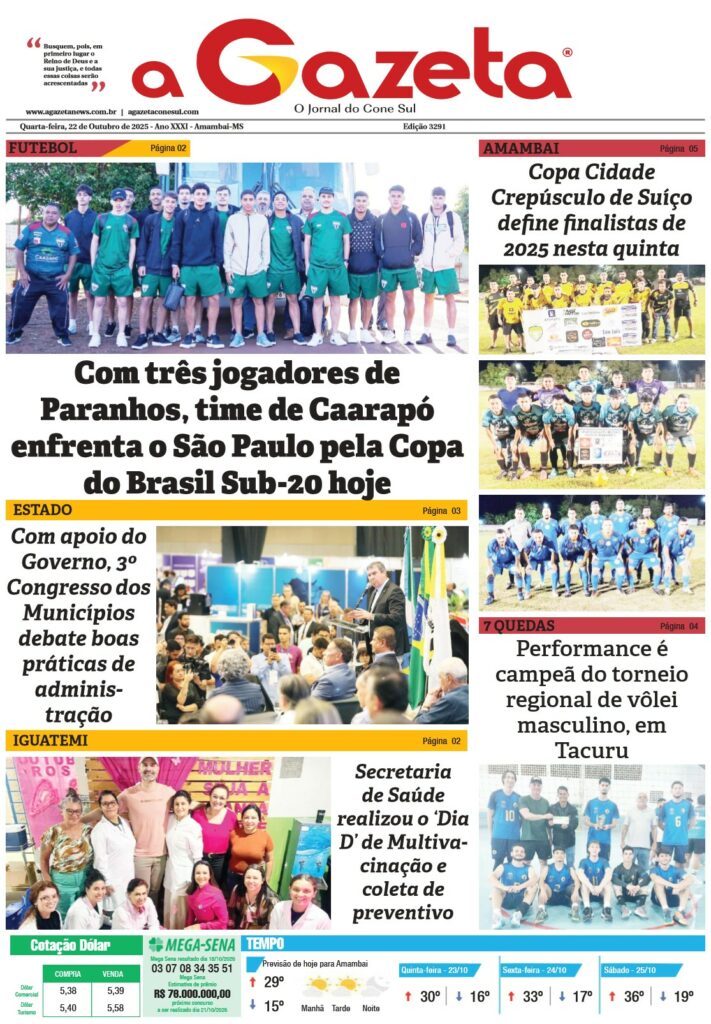 Jornal A Gazeta – Edição de 22 de outubro de 2025