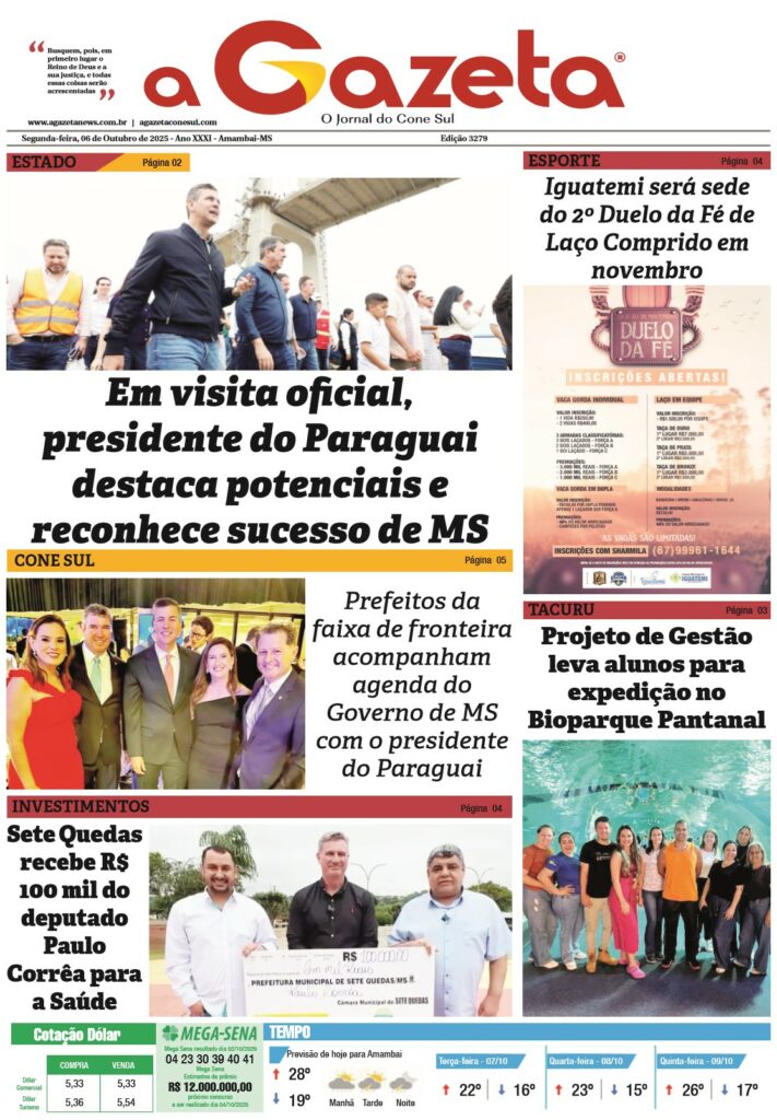 Jornal A Gazeta – Edição de 06 de outubro de 2025