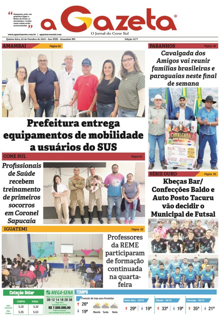 Jornal A Gazeta – Edição de 02 de outubro de 2025