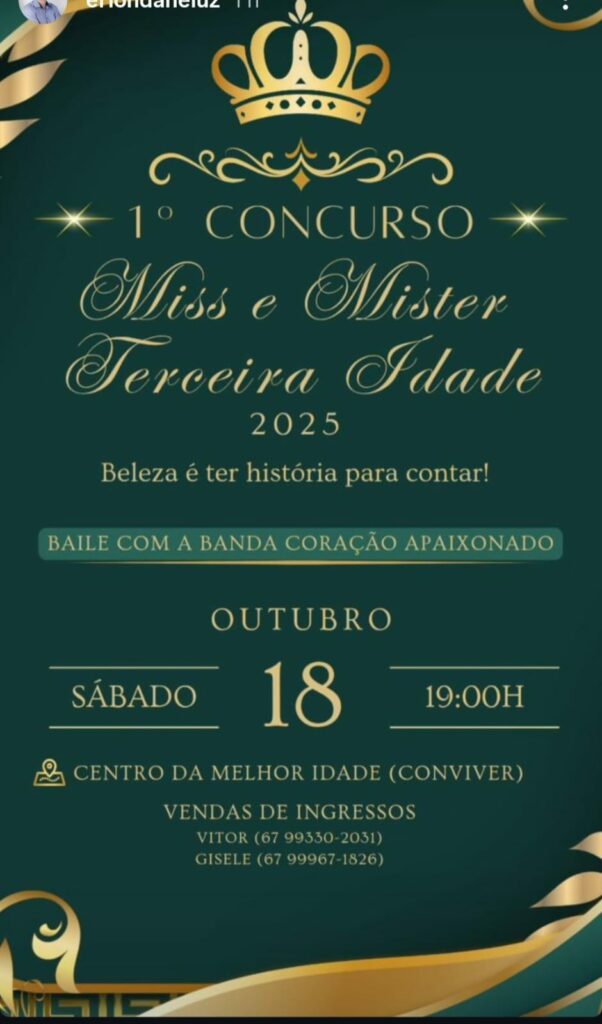 Sete Quedas realiza 1º Concurso Miss e Mister Terceira Idade neste sábado