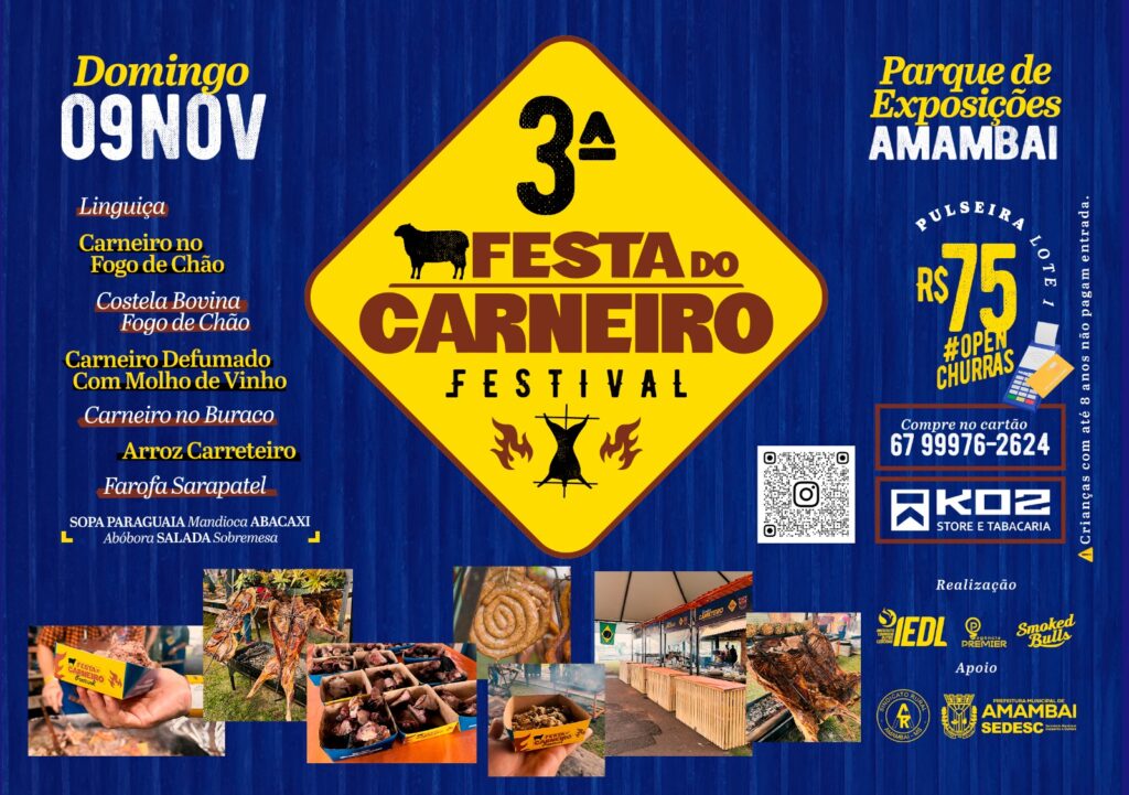 3ª Festa do Carneiro acontece em Amambai no dia 9 de novembro 3ª Festa do Carneiro acontece em Amambai no dia 9 de novembro
