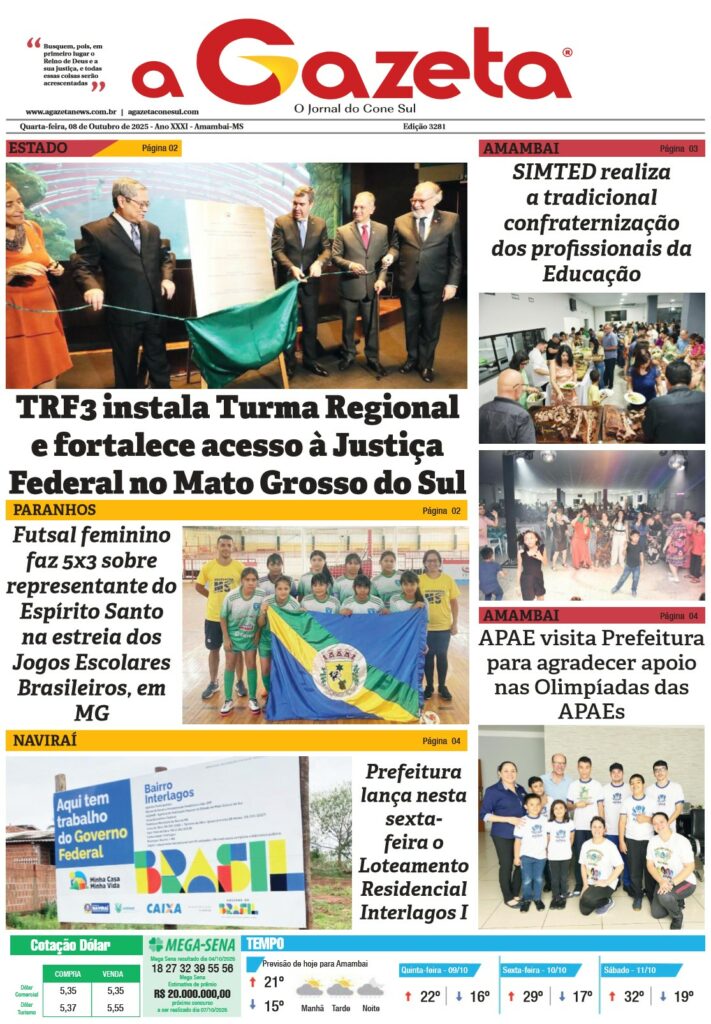 Jornal A Gazeta – Edição de 08 de outubro de 2025