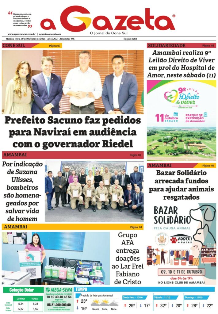 Jornal A Gazeta – Edição de 09 de outubro de 2025