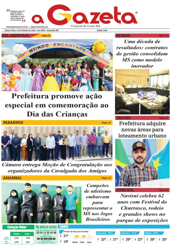 Jornal A Gazeta – Edição de 15 de outubro de 2025