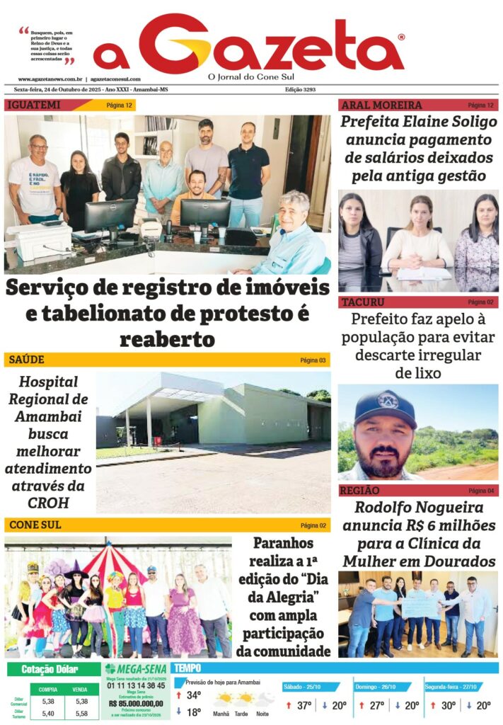 Jornal A Gazeta – Edição de 24 de outubro de 2025