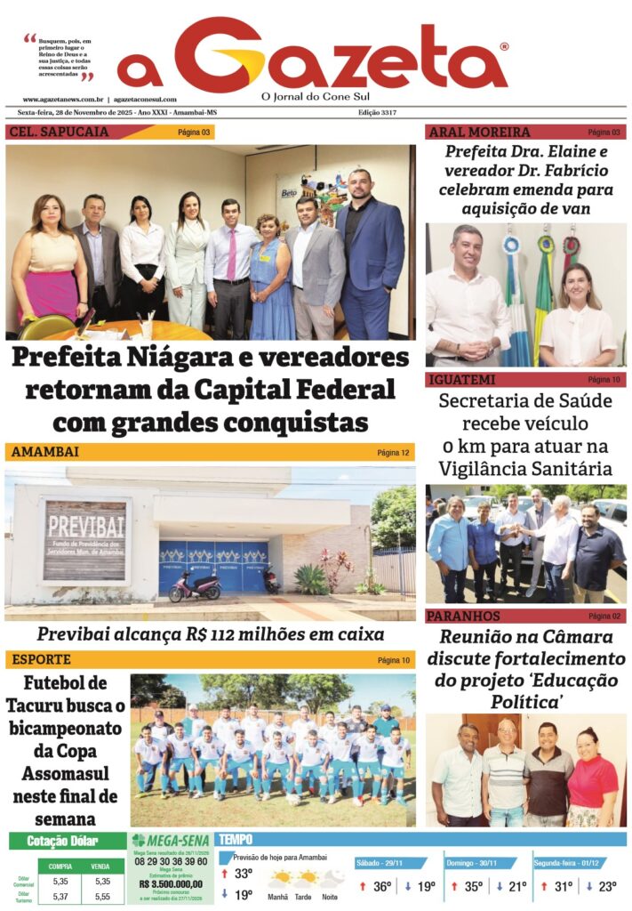Jornal A Gazeta – Edição de 28 de novembro de 2025