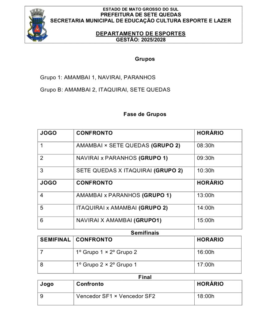 Regionais de vôlei sub-17 e futevôlei movimentam Sete Quedas neste final de semana