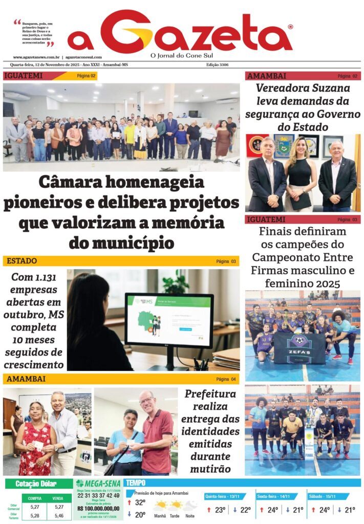 Jornal A Gazeta – Edição de 12 de novembro de 2025