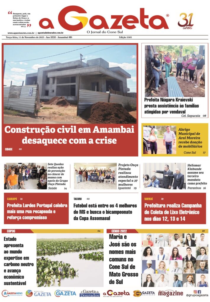 Jornal A Gazeta – Edição de 11 de novembro de 2025 Jornal A Gazeta – Edição de 11 de novembro de 2025
