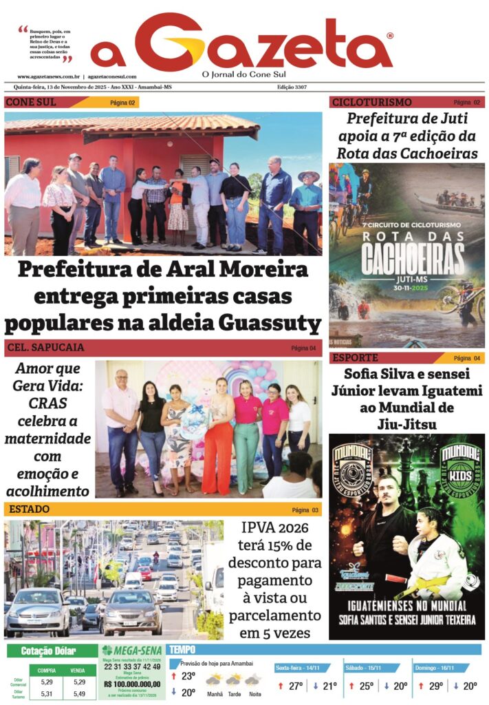 Jornal A Gazeta – Edição de 13 de novembro de 2025