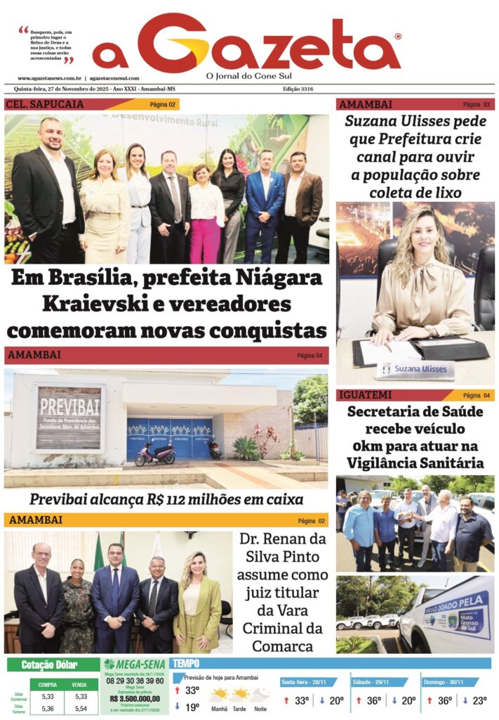 Jornal A Gazeta – Edição de 27 de novembro de 2025