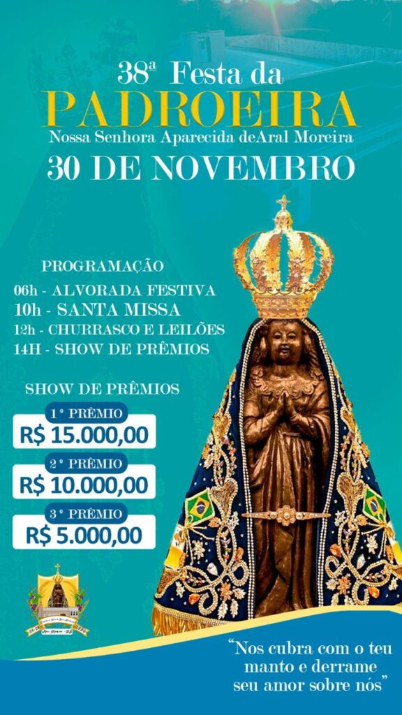 38ª Festa da Padroeira movimenta comunidade católica de Aral Moreira neste domingo (30)