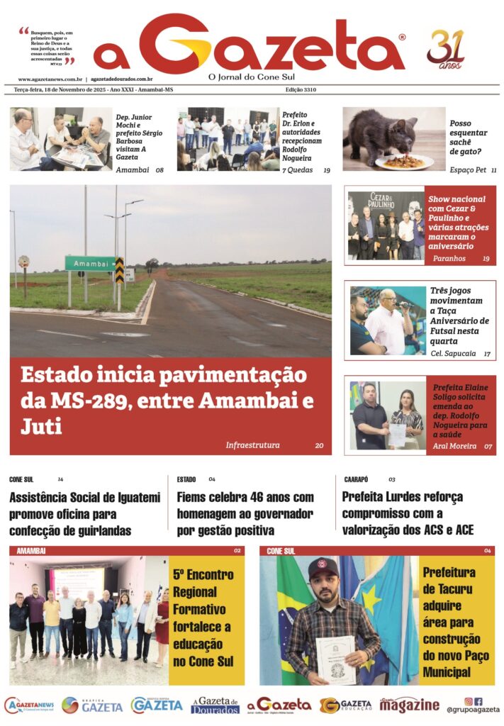 Jornal A Gazeta – Edição de 18 de novembro de 2025