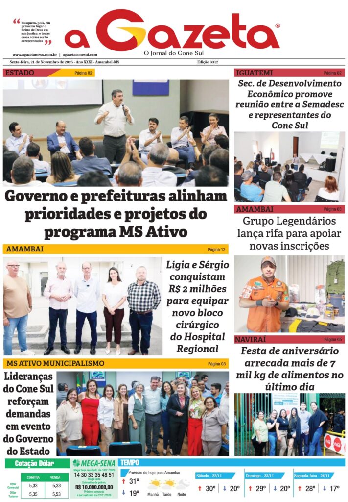 Jornal A Gazeta – Edição de 21 de novembro de 2025