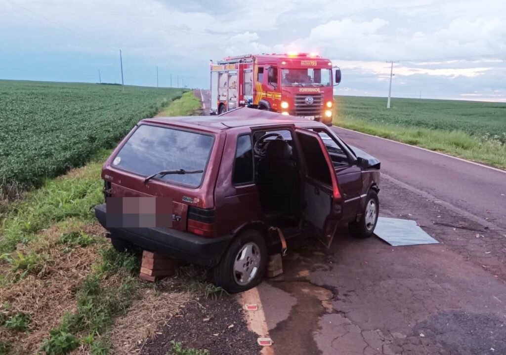 Bombeiros socorrem vitima de acidente em Amambai