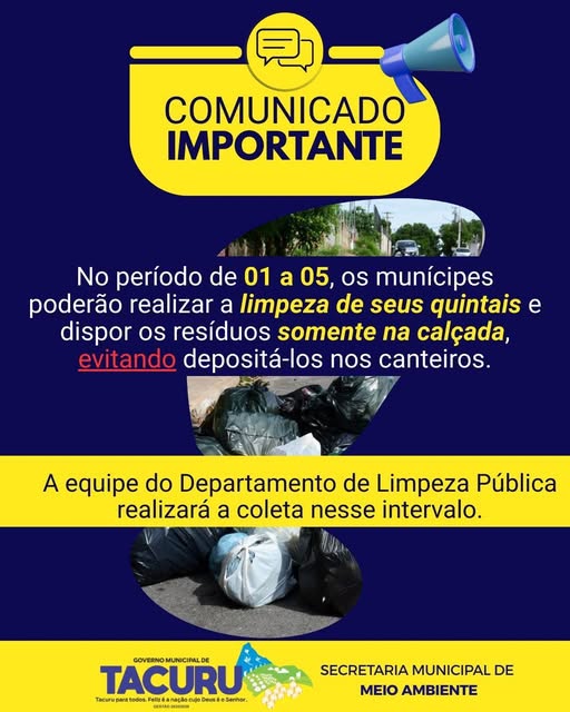 Tacuru orienta moradores sobre limpeza de quintais; equipe fará coleta