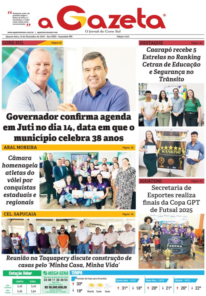 Jornal A Gazeta – Edição de 10 de dezembro de 2025