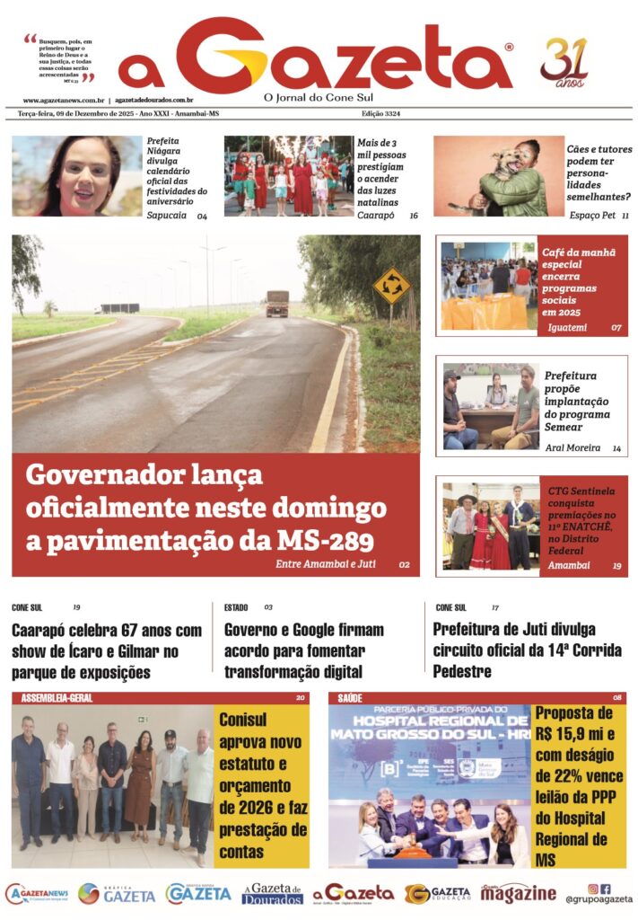 Jornal A Gazeta – Edição de 09 de dezembro de 2025