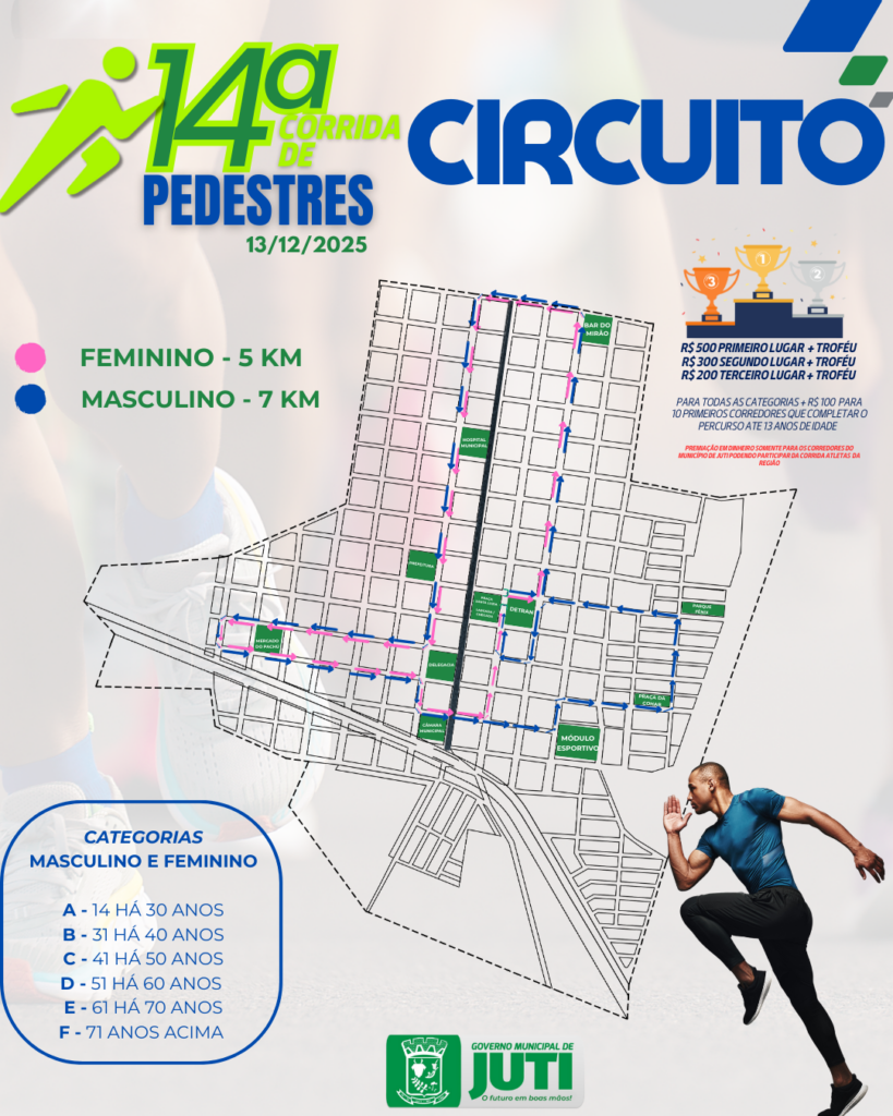 Prefeitura de Juti divulga circuito da 14ª Corrida de Pedestres