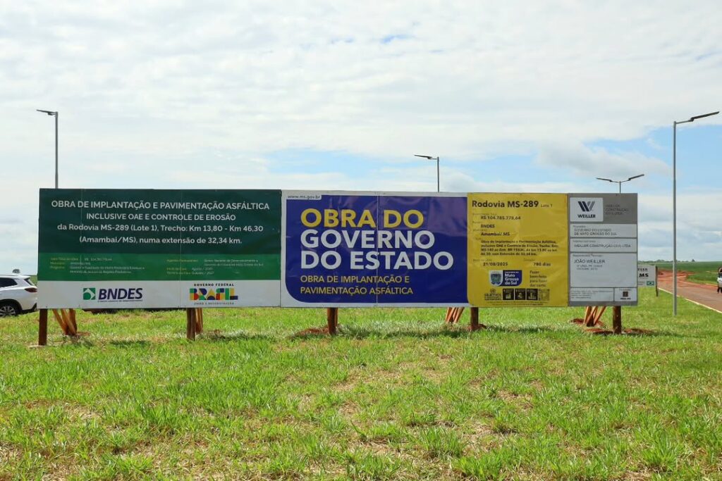 Mara Caseiro e Eduardo Riedel assinam autorização para pavimentação da MS-289, entre Amambai e Juti