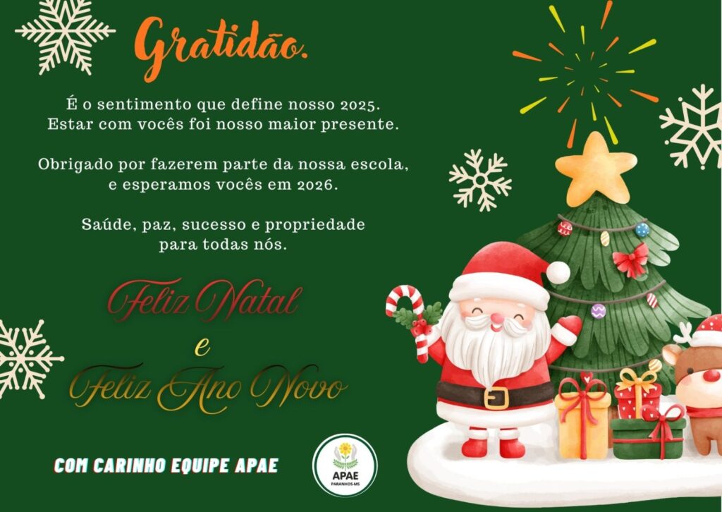 APAE de Paranhos encerra ano letivo com confraternização entre alunos, profissionais e familiares