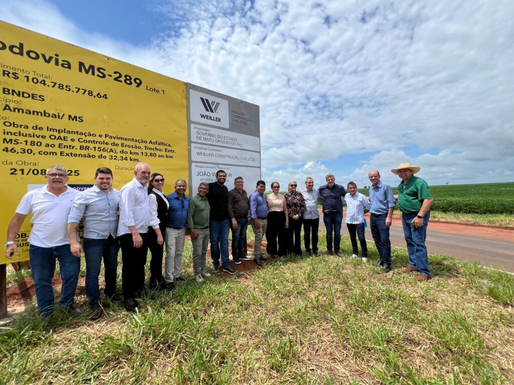 Governador Eduardo Riedel lança início da pavimentação da MS-289 em Amambai