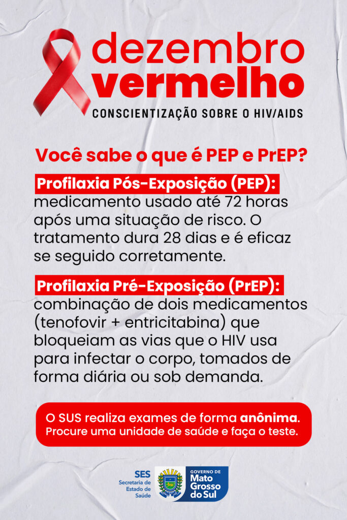 Dezembro Vermelho reforça prevenção combinada, testagem e cuidado contínuo às pessoas vivendo com HIV/AIDS em MS