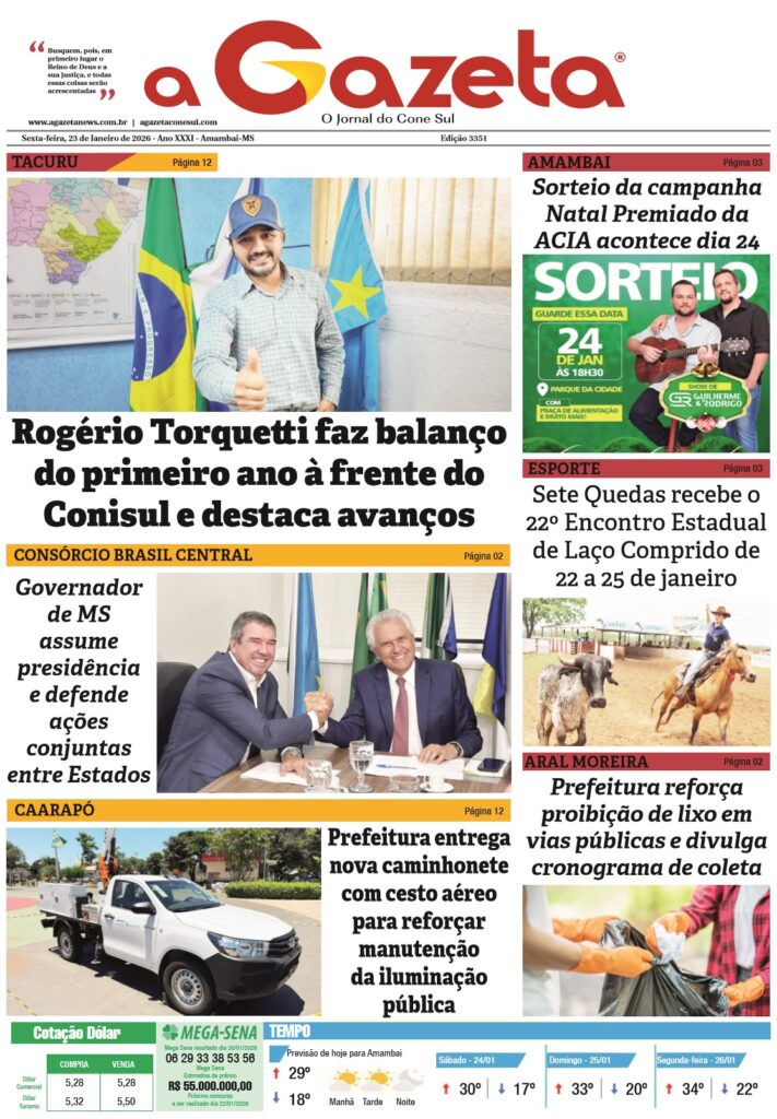 Jornal A Gazeta – Edição de 23 de janeiro de 2026